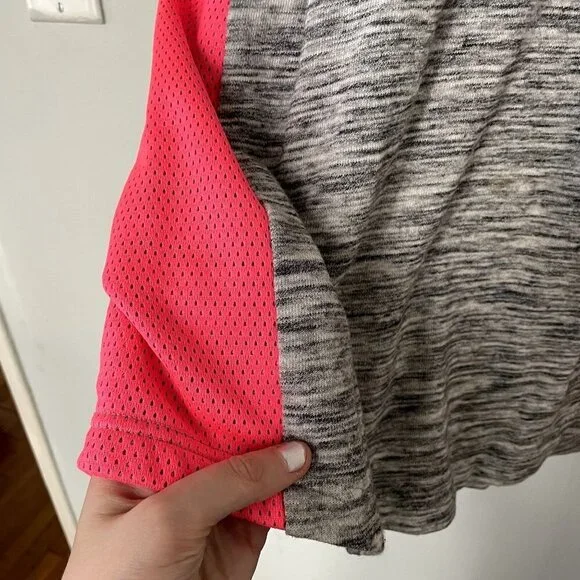 Victoria's Secret PINK gray neon pink crewneck sweater casual women size medium - Picture 6 of 8